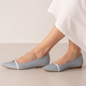 Ballerinas Lines blue leather фото-2