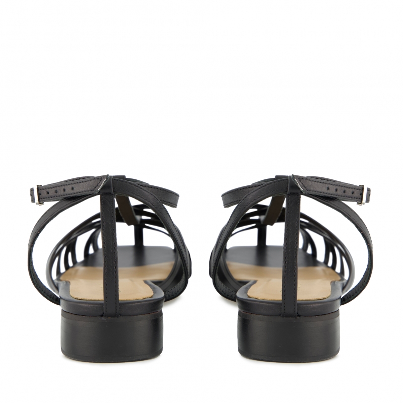 Gwen black leather sandals photo - 4