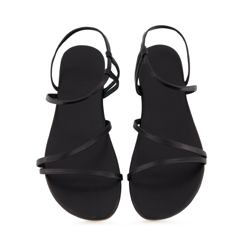Esma black leather sandals photo - 1