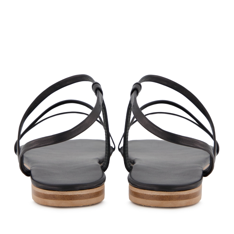 Esma black leather sandals photo - 3