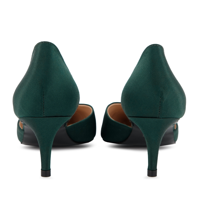 Pumps Manu satin emerald photo - 4