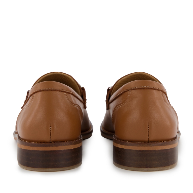 Loafers Puff leather caramel photo - 4