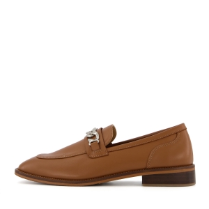Loafers Puff leather caramel photo - 3