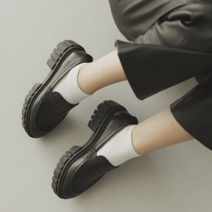Jess black leather loafers photo - 1