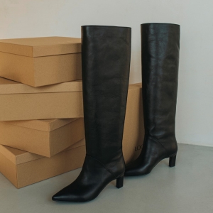 High boots Tracy black leather photo - 5
