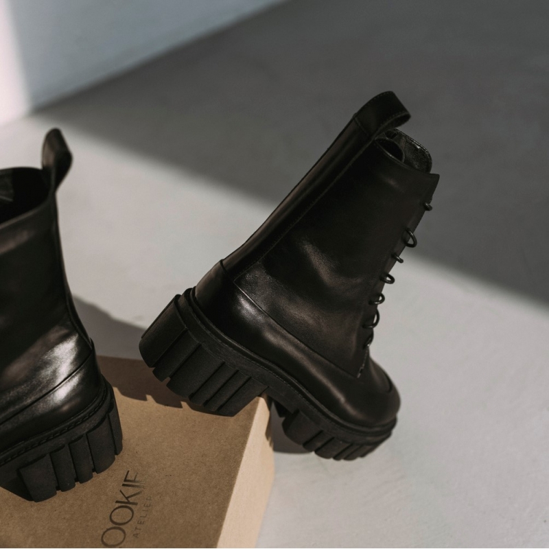 Ботинки Harlie черные кожаные photo - 3