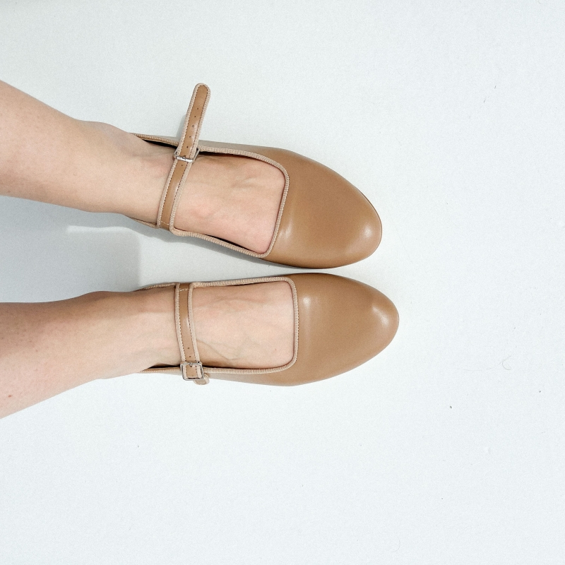 ballet flats Jul beige leather photo - 4