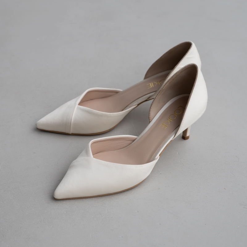 Sale Manu pumps ivory satin photo - 3