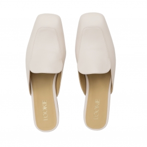 Sale Bible milky leather mules