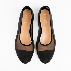 Mariyka black mesh ballerinas