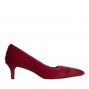 Nata retro red fur shoes photo - 1