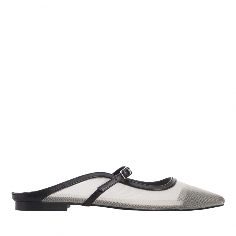 Flat mules Noa black leather photo - 1