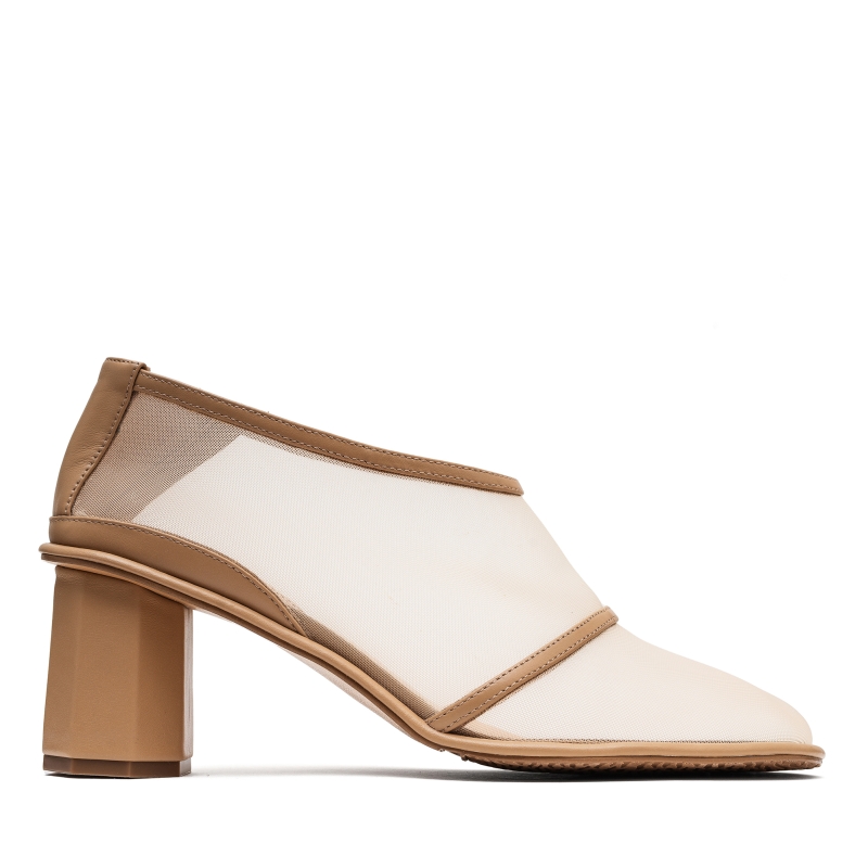 Luisa beige mesh ankle boots photo - 1