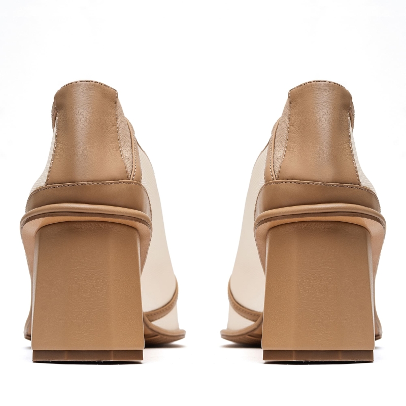 Luisa beige mesh ankle boots photo - 4