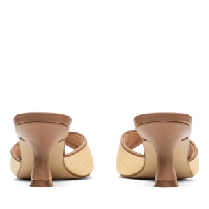 Beige mat mules Olivia photo - 4