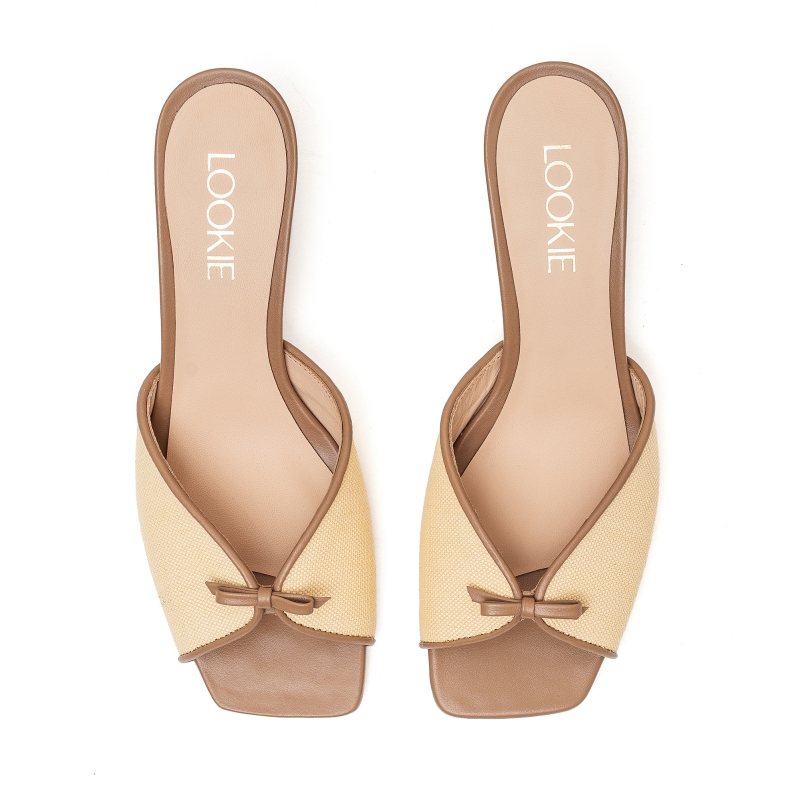 Beige mat mules Olivia photo - 2