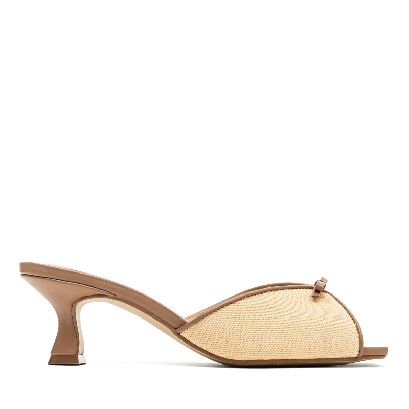 Beige mat mules Olivia photo - 1