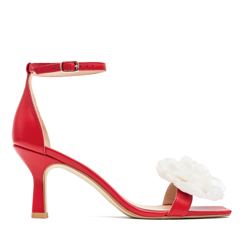 Sandals Wildrose red leather photo - 1