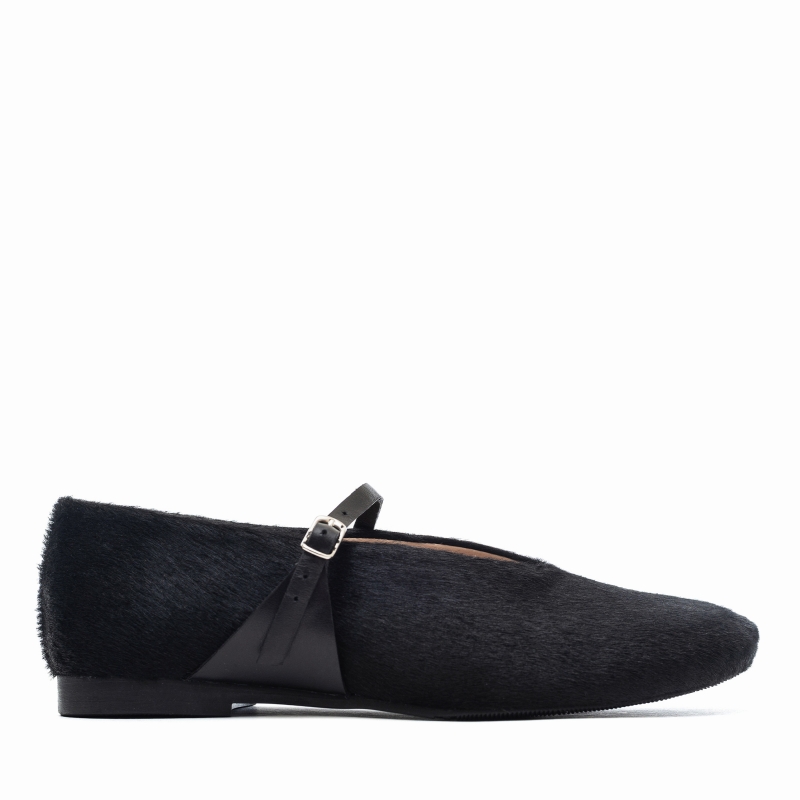 Ballet shoes Nino black fur photo - 1