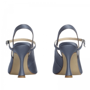 Sale Sandals Nadya blue satin photo - 3