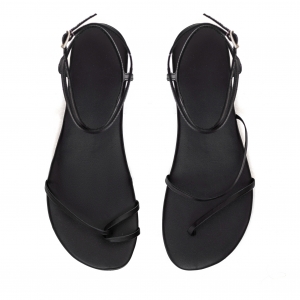 Amina black leather sandals