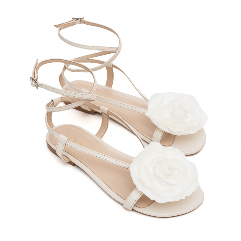 Ofelia milky leather sandals photo - 4