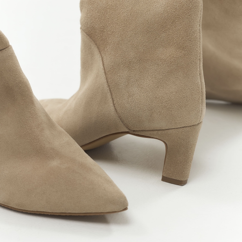 High boots Tracy beige suede photo - 3