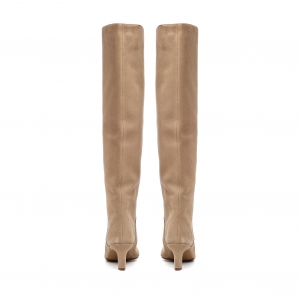 High boots Tracy beige suede photo - 7