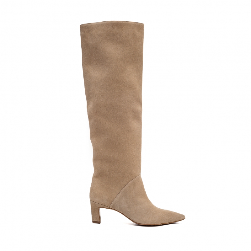 High boots Tracy beige suede photo - 1