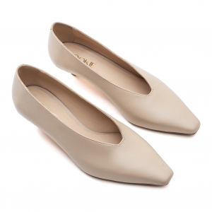 Erica beige leather pumps photo - 3