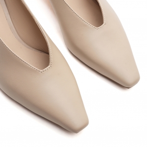 Erica beige leather pumps photo - 5