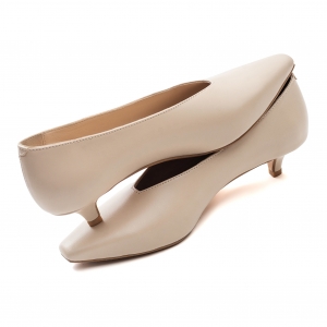 Erica beige leather pumps фото-2