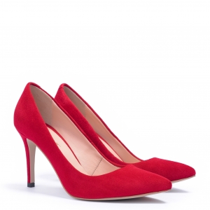 Sale Pumps 85 red suede photo - 3