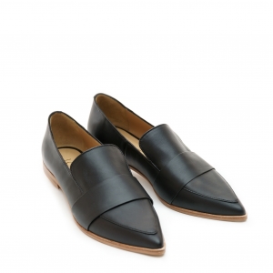 Pointy loafers black leather фото-2