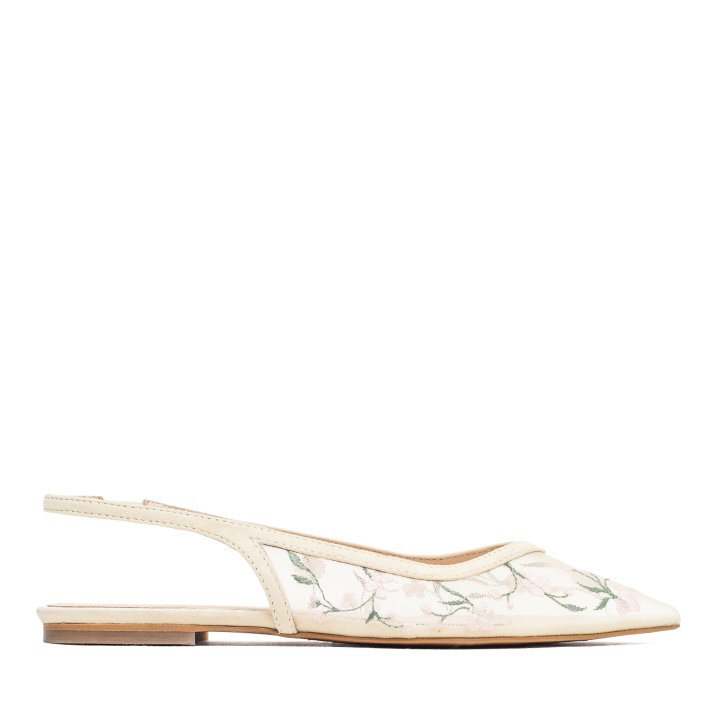 Mesh slingbacks Milana Field with embroidery